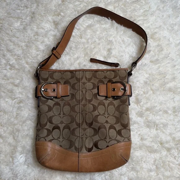 Coach C Brown Small Shoulder Bag - Picture 2 of 9